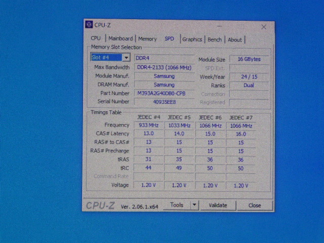 メモリ サーバーパソコン用 Samsung DDR4-2133 (PC4-17000) ECC Registered 16GBx4枚 合計64GB 起動確認済です M393A2G40DB0-CPB0Q②の画像8