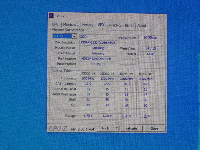 メモリ サーバーパソコン用 Samsung DDR4-2133 (PC4-17000) ECC Registered 16GBx4枚 合計64GB 起動確認済です M393A2G40DB0-CPB0Q②の画像7