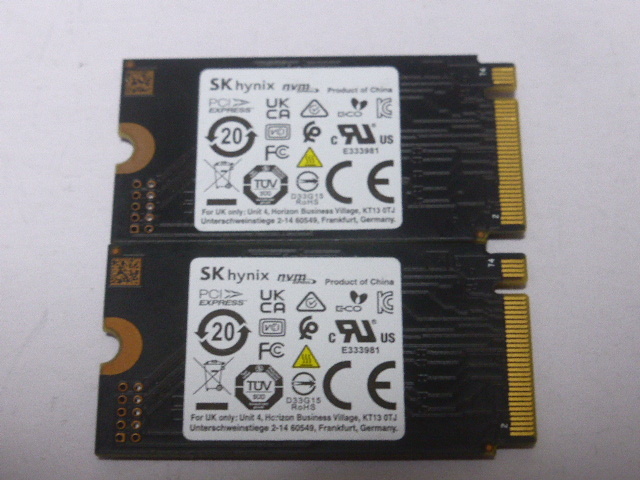 SK hynix SSD M.2 NVMe Type2242 Gen 3x4 128GB 2枚セット 正常100%判定 BC711 中古品です HFM128GD3HX015N②_画像2