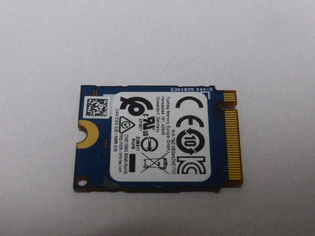 TOSHIBA 東芝 SSD M.2 NVMe Type2230 Gen 3x4 512GB 電源投入回数507回 使用時間1279時間 正常99% KBG40ZNS512G 中古品です⑤_画像2