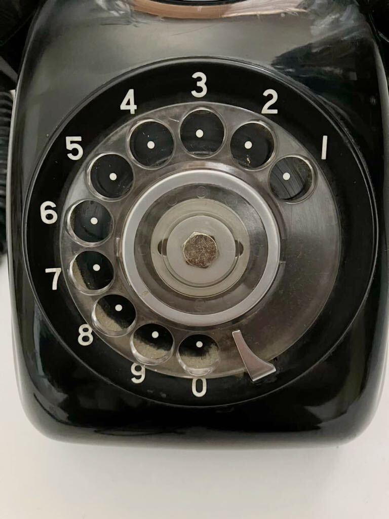  black telephone Showa Retro telephone machine dial type Showa era consumer electronics antique 