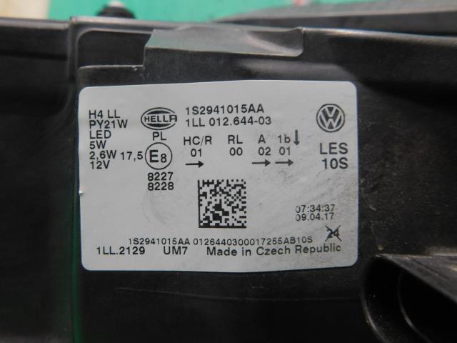 VW アップ！ DBA-AACHY 左ヘッドランプASSY ホワイトアップ㊨ CHY 1S2941015AA_画像6