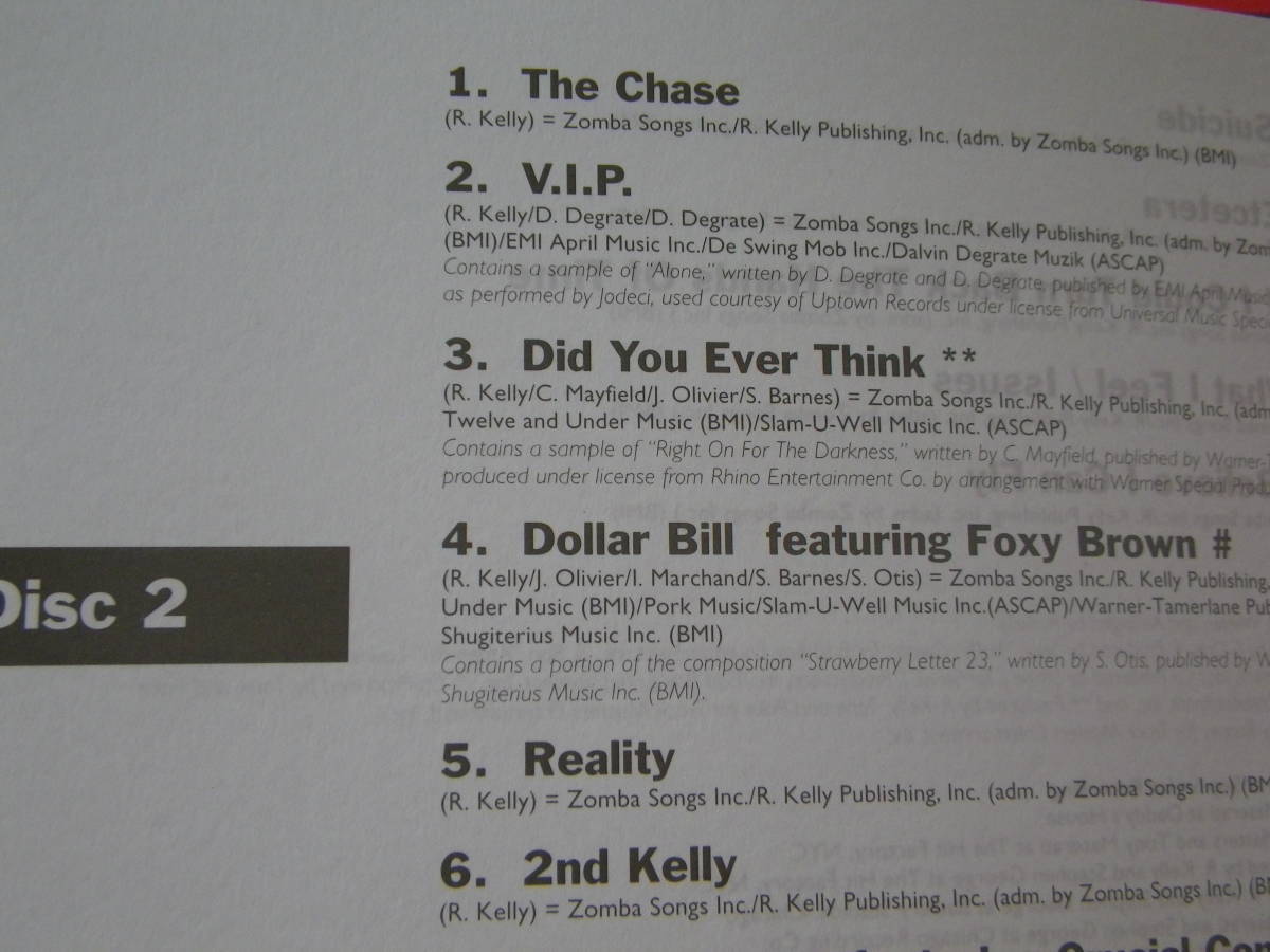 CD2枚組 R. Kelly アール ケリー R. 音楽アルバム Gotham City 30曲 美品 1998年盤_画像5
