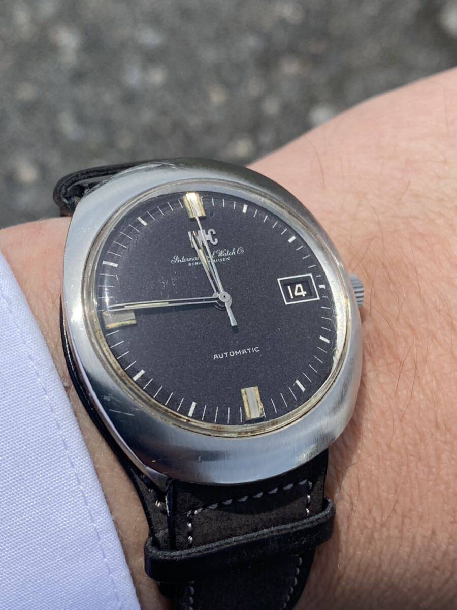 IWC オールドインター 8541B R815A ビンテージ 希少 自動巻 ペラトン式 70年代 ブラックグレーの画像1