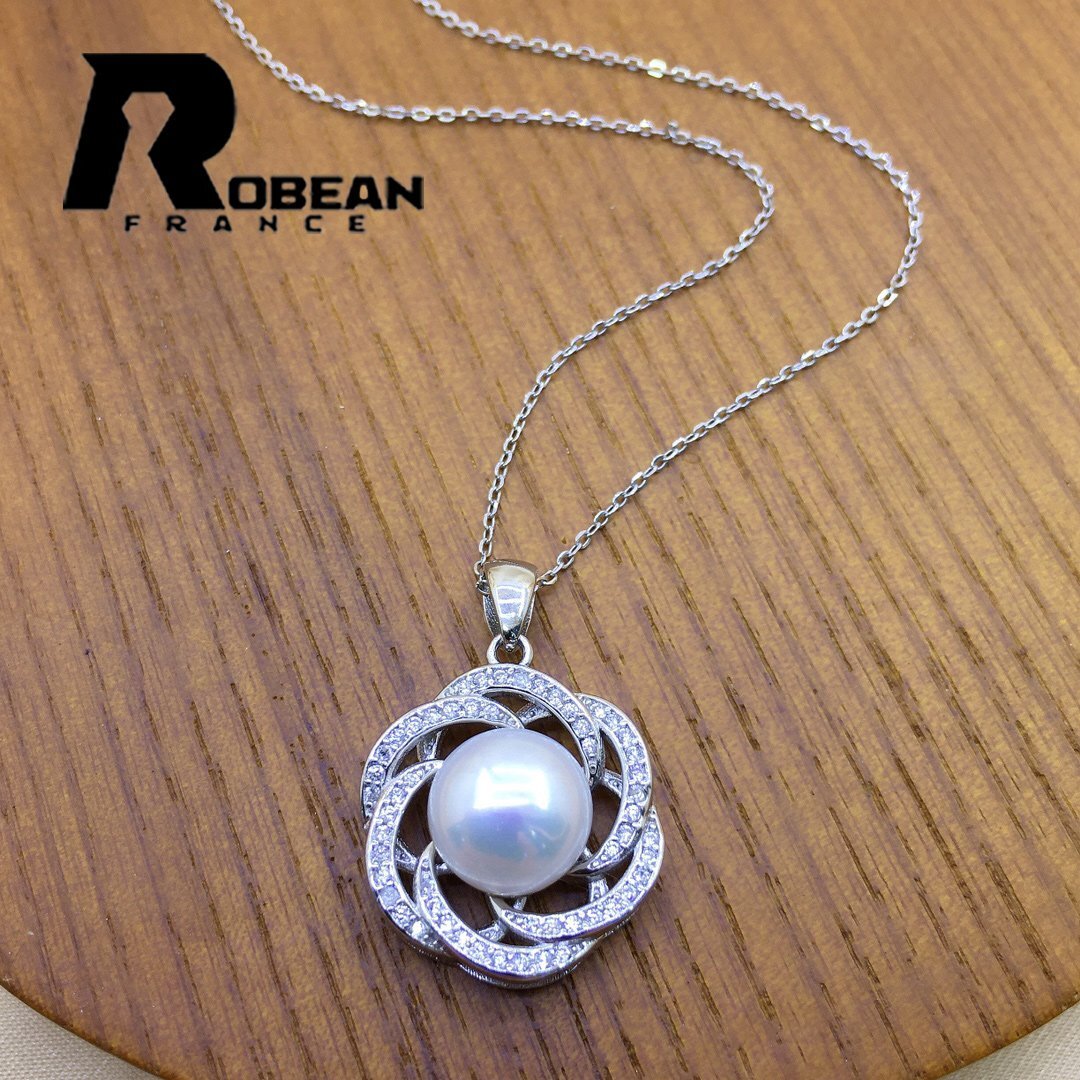 綺麗 EU製 定価5万円★ROBEAN・淡水真珠・ペンダント★天然パール パワーストーン s925 アコヤ真珠 本真珠 オシャレ 9.5-10mm E9010120_画像2