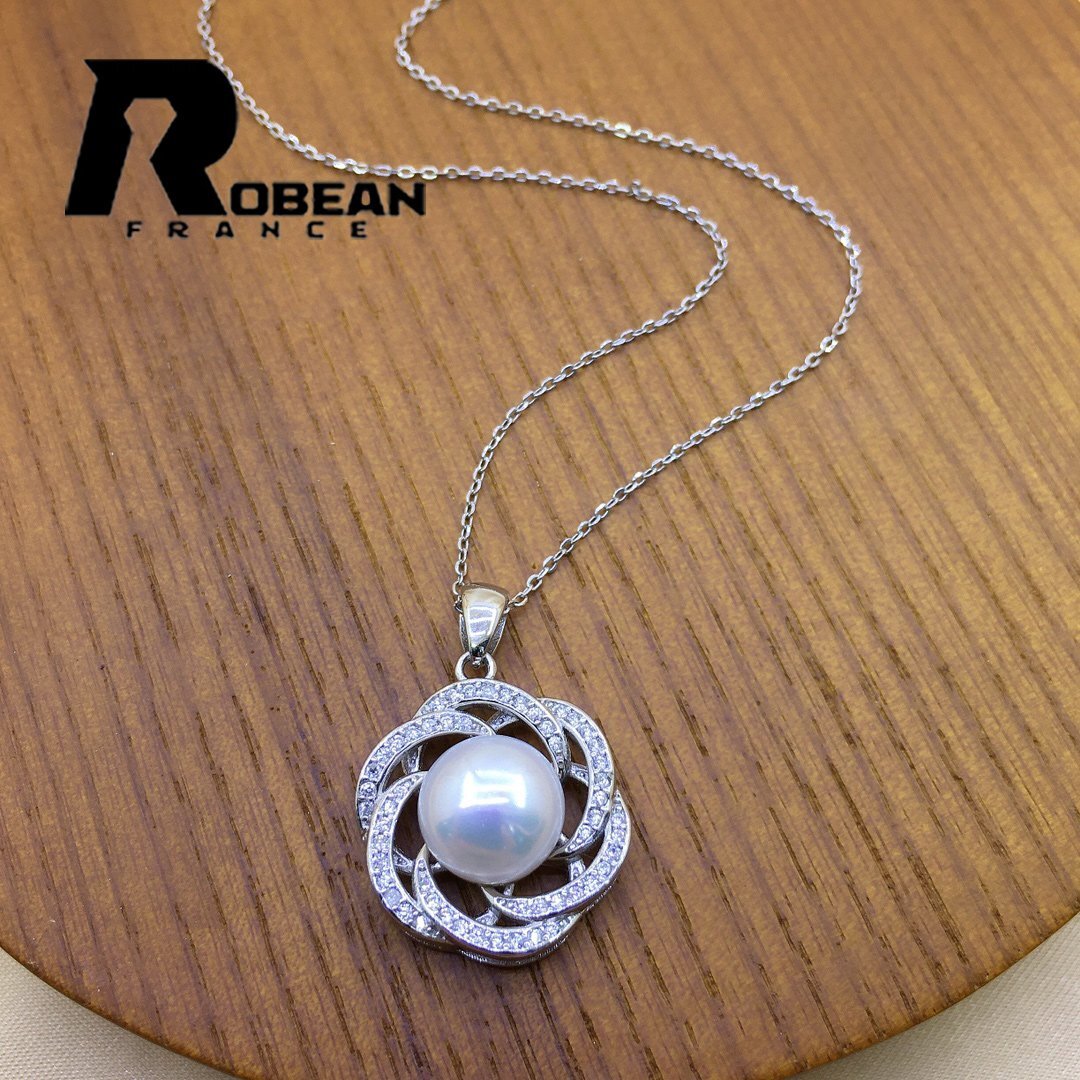 綺麗 EU製 定価5万円★ROBEAN・淡水真珠・ペンダント★天然パール パワーストーン s925 アコヤ真珠 本真珠 オシャレ 9.5-10mm E9010120_画像4