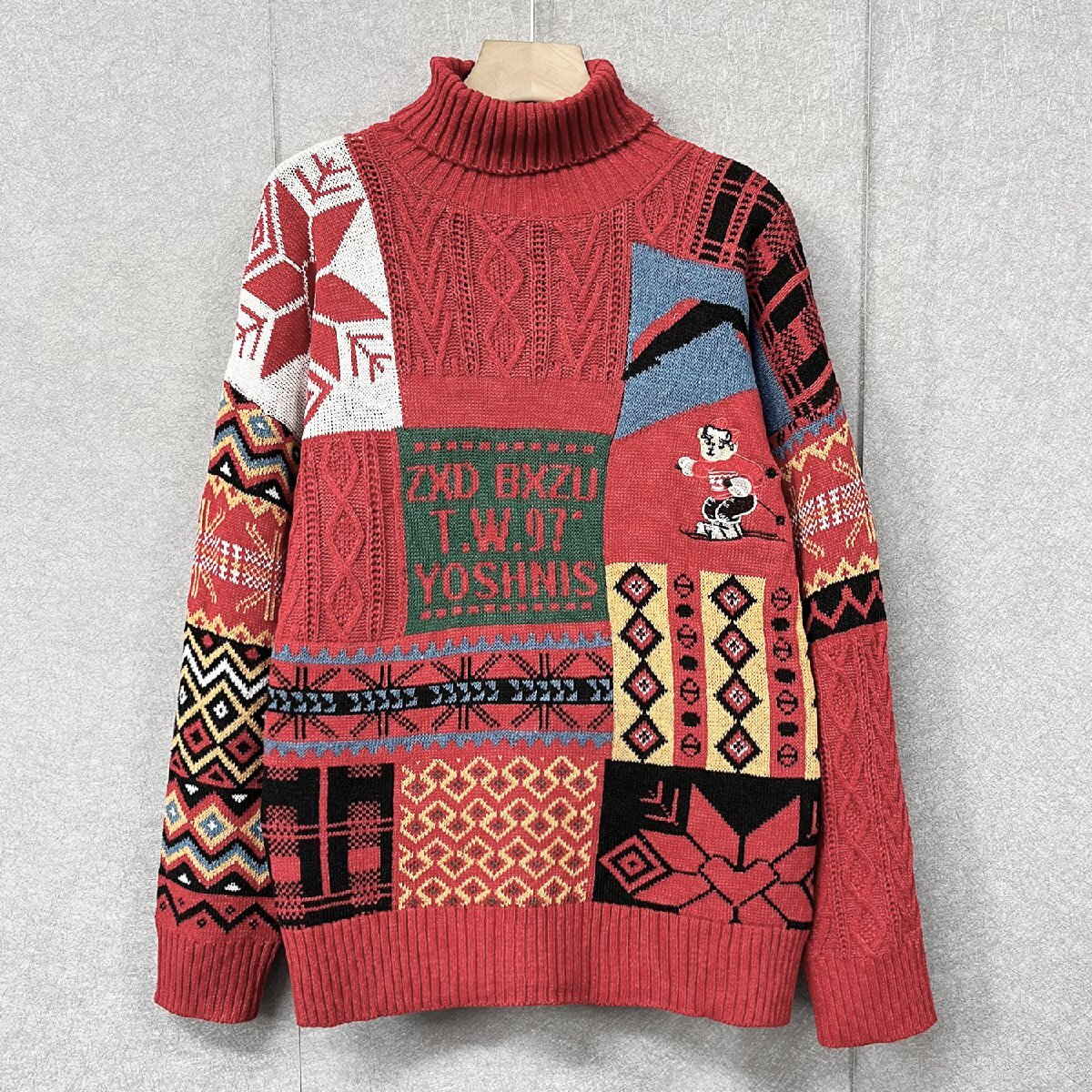 個性・セーター 定価5万◆Emmauela・イタリア・ミラノ発◆高級 ニット スウェット 防寒 快適 ソフト スウェット クリスマス L/48サイズの画像1
