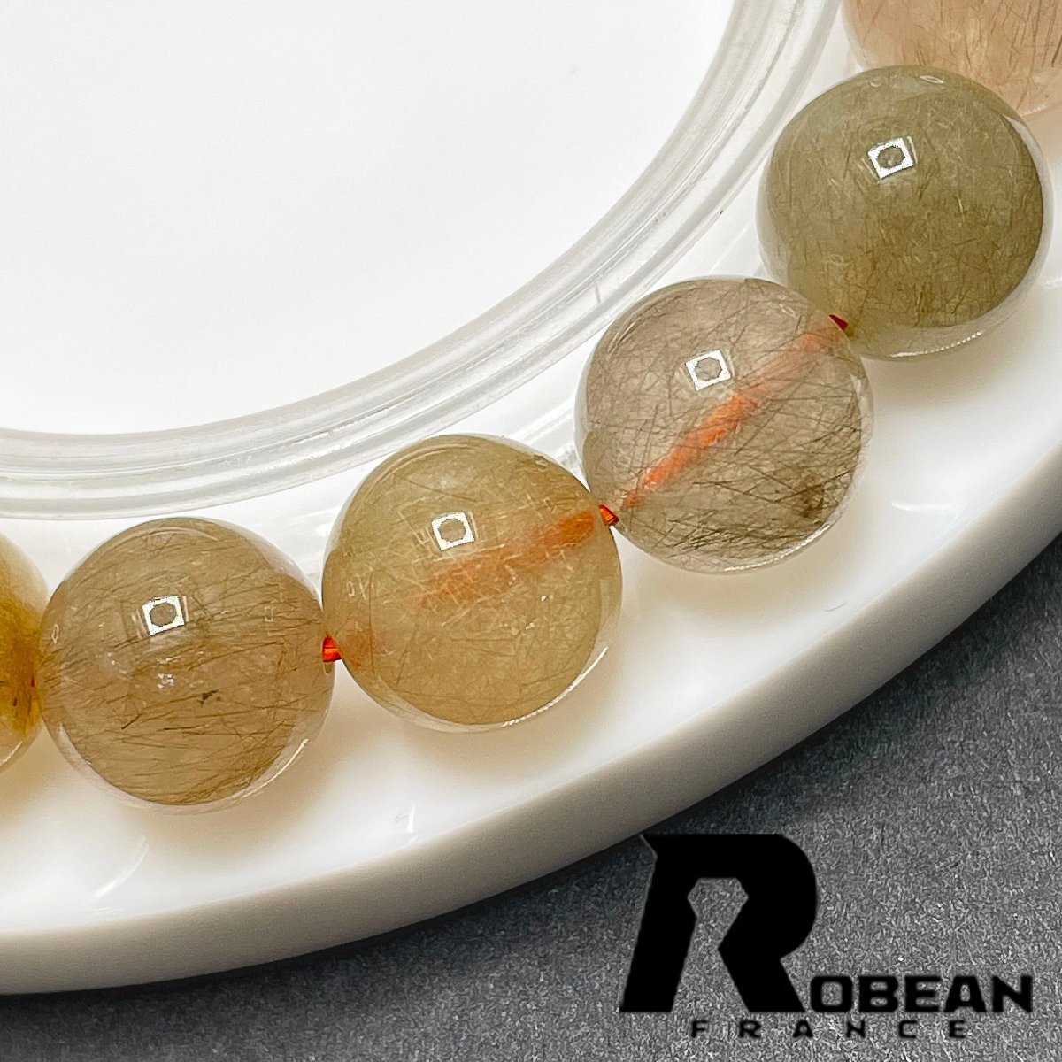 上級 EU製 定価5万円★ROBEAN・シルバールチル★パワーストーン ブレスレット 銀針水晶 天然石 原石 綺麗 お守り 11.3-11.9mm 1001G1032_画像6