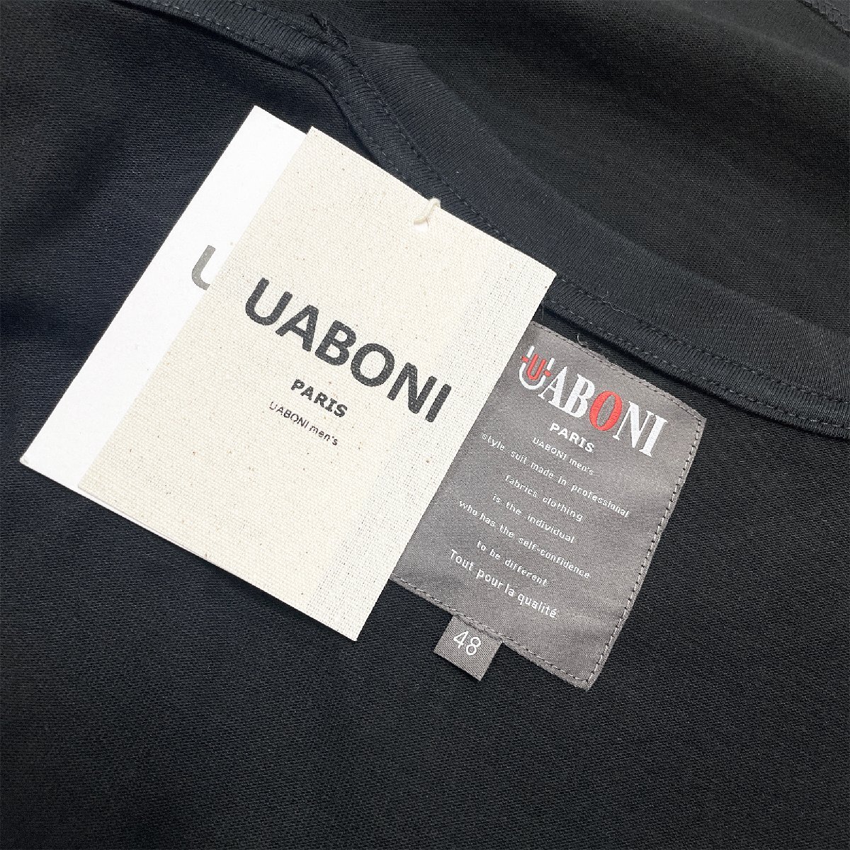 人気EU製＆定価2万◆UABONI*Paris*半袖Tシャツ*ユアボニ*パリ発◆エジプト綿 快適 薄手 ソフト ロゴ カットソー スウェット 個性 夏 L/48_画像10