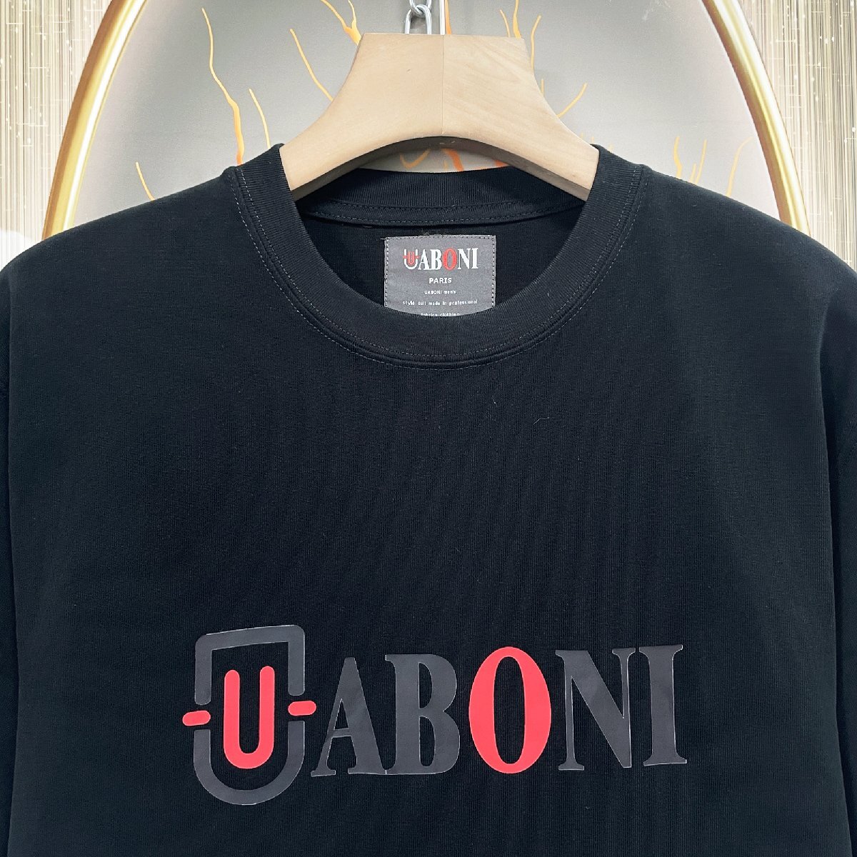 人気EU製＆定価2万◆UABONI*Paris*半袖Tシャツ*ユアボニ*パリ発◆エジプト綿 快適 薄手 ソフト ロゴ カットソー スウェット 個性 夏 2XL/52の画像4