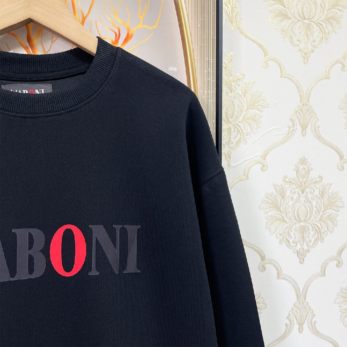 人気EU製＆定価4万◆UABONI*Paris*トレーナー*ユアボニ*パリ発◆エジプト綿 ソフト 通気 快適 スウェット ロゴ おしゃれ 男女兼用 M/46_画像7