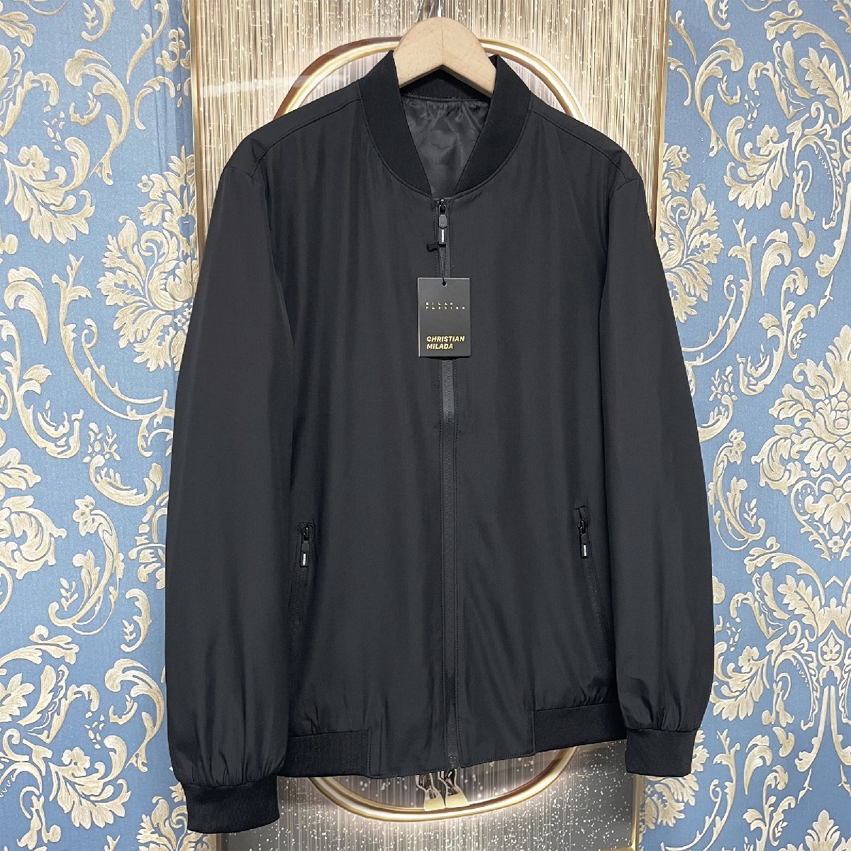  regular price 6 ten thousand *christian milada* milano departure * jacket * fine quality light weight thin stylish . manner plain blouson commuting gentleman outdoor men's XL/50 size 