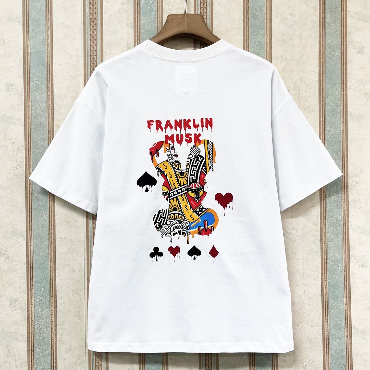 個性 定価2万 FRANKLIN MUSK・アメリカ・ニューヨーク発 半袖Tシャツ 通気吸汗 人気 楽ちん プリント オシャレ スウェット カットソー 夏 2_画像1