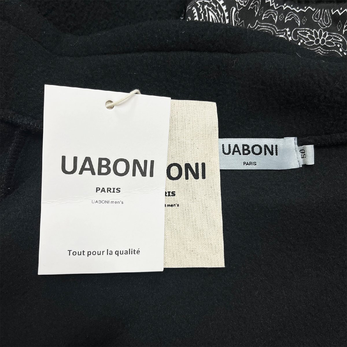 一枚限定EU製＆定価7万◆UABONI*Paris*ボアジャケット*ユアボニ*パリ発◆個性 快適 ソフト 防寒 カシューナッツ柄 トレンド 街着 XL/50_画像8