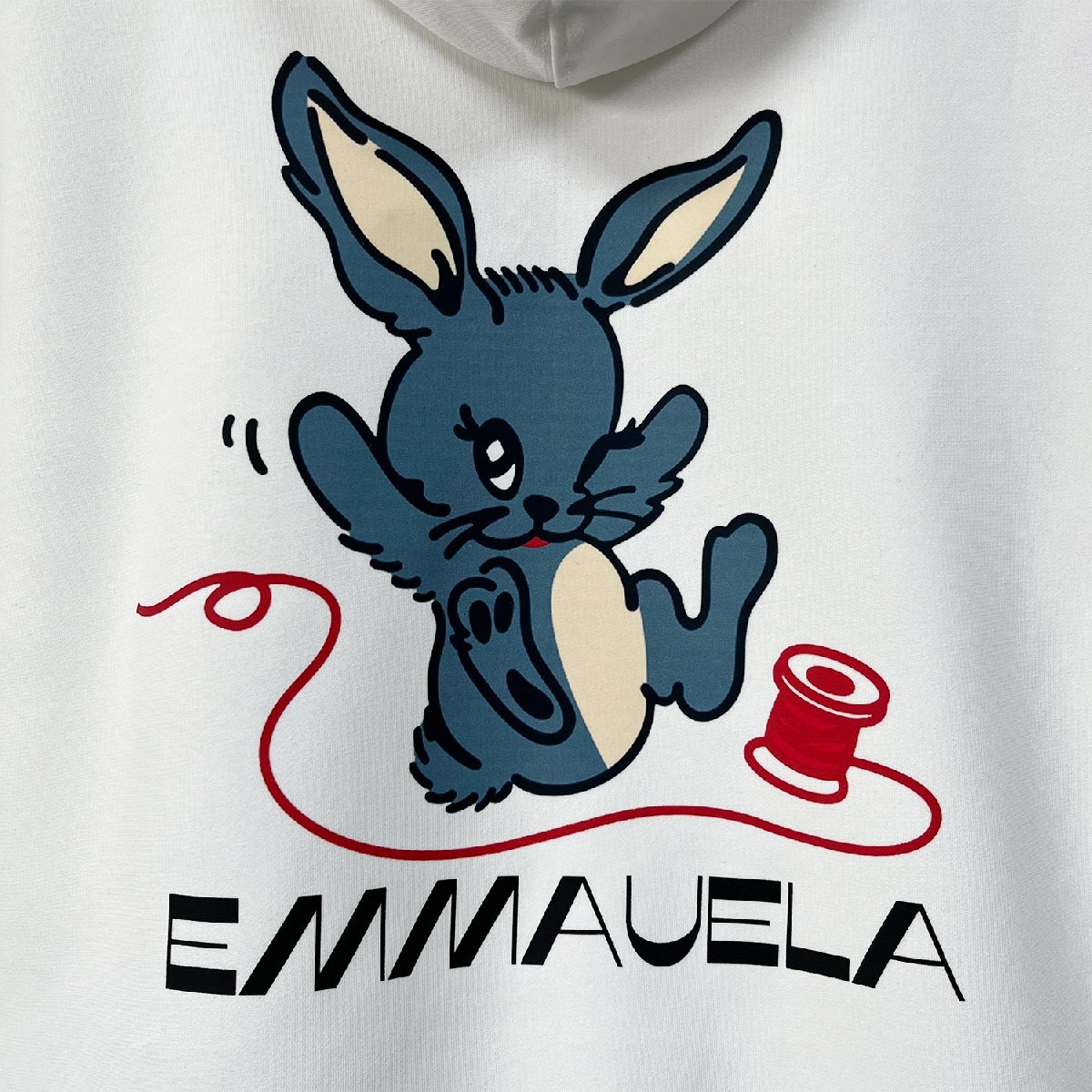 逸品・パーカー 定価5万◆Emmauela・イタリア・ミラノ発◆高級 快適 リラックス ウサギ 可愛い 遊び心 トップス 男女兼用 L/48サイズ_画像6