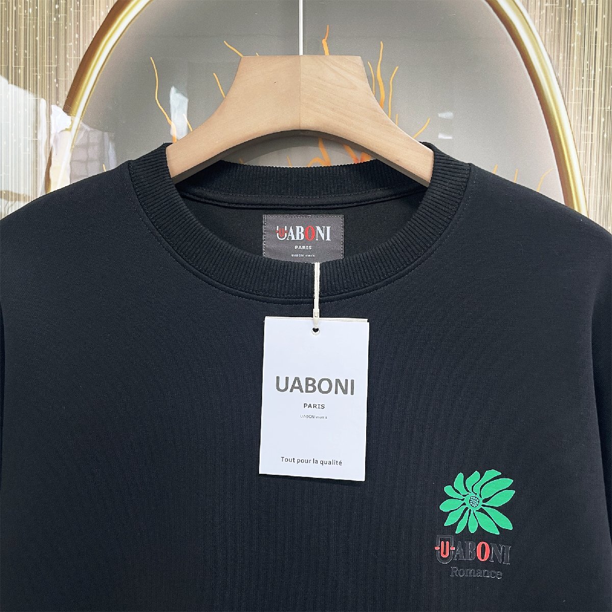 個性EU製＆定価4万◆UABONI*Paris*トレーナー*ユアボニ*パリ発◆上品 お洒落 シンプル フラワー スウェット プルオーバー 春 日常 L/48_画像4