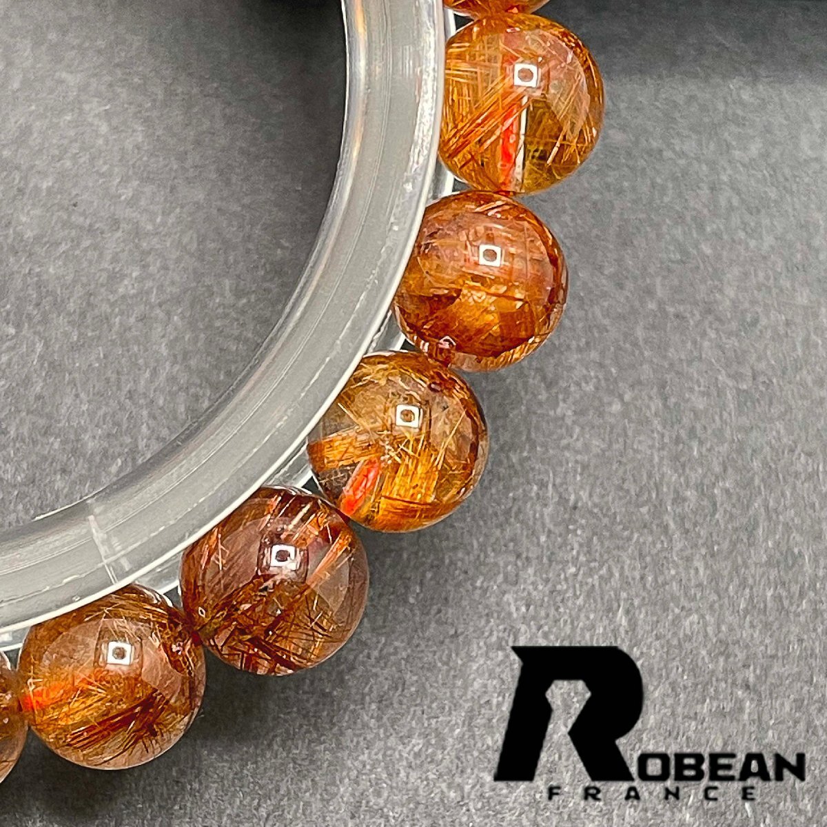 高級 EU製 定価8万円★ROBEAN・ブラウンルチルクォーツ★ブレスレット パワーストーン 天然石 綺麗 金運 お守り 8.7-9.3mm 1001G1143_画像5