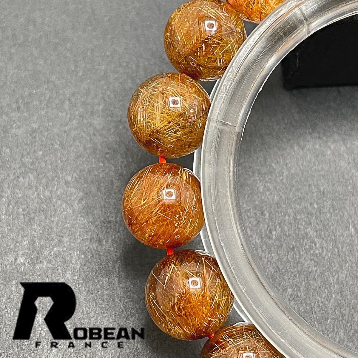 高級 EU製 定価9万円★ROBEAN・ブラウンルチルクォーツ★ブレスレット パワーストーン 天然石 綺麗 金運 お守り 10.7-11.3mm 1001G1126_画像5