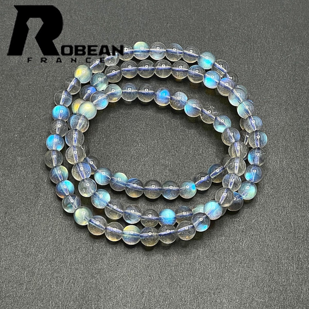  dream color EU made regular price 8 ten thousand jpy *ROBEAN* moonstone * Power Stone bracele accessory 3ps.@ to coil bracele ..6-6.5mm 1001G1141