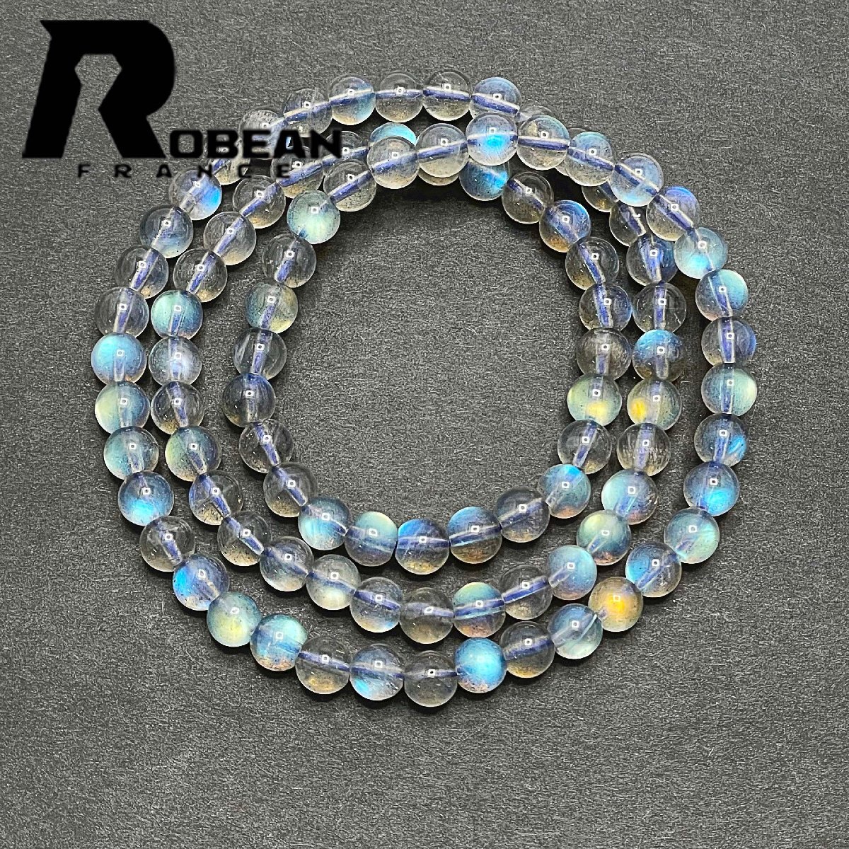  dream color EU made regular price 8 ten thousand jpy *ROBEAN* moonstone * Power Stone bracele accessory 3ps.@ to coil bracele ..6-6.5mm 1001G1141