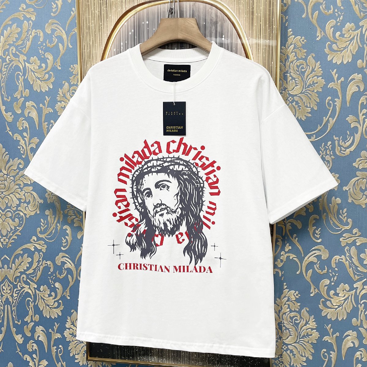 定価2万★christian milada・ミラノ発・半袖Tシャツ★上級 コットン100％ 速乾 通気 スウェット アメカジ カッコイイ スタイリッシュ XL/50_画像10