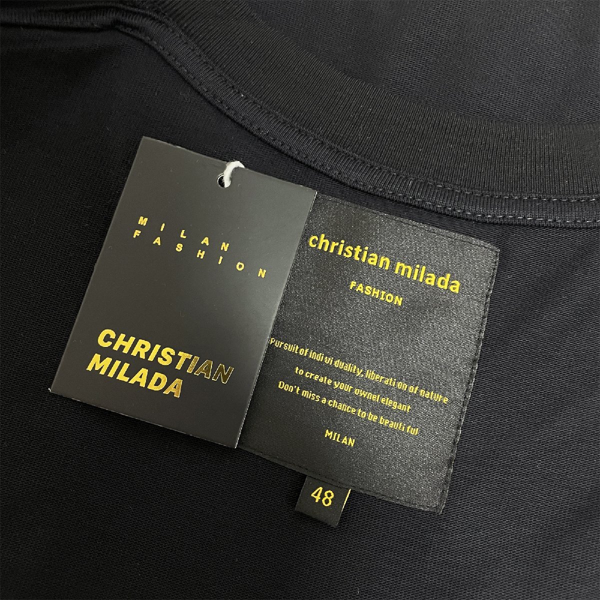 定価2万★christian milada・ミラノ発・半袖Tシャツ★上品 通気 快適 ゆったり おしゃれ 個性 スウェット ストリート ユニセックス 夏服 L_画像8