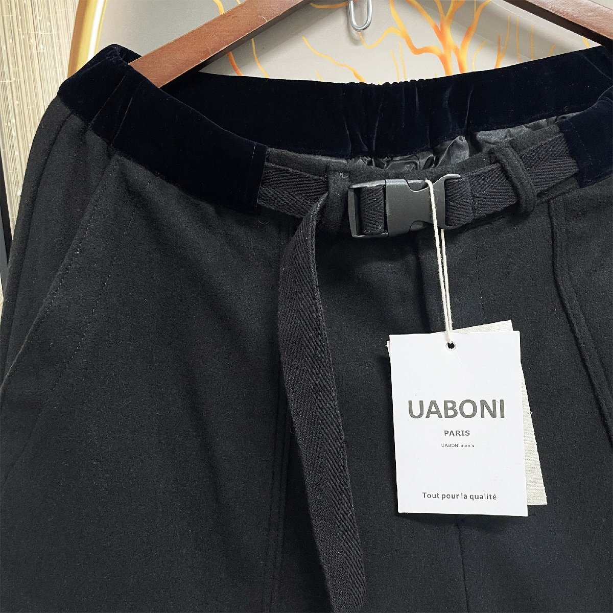 最高峰EU製＆定価5万◆UABONI*Paris*スラックス*ユアボニ*パリ発◆高品質カシミヤ ソフト 厚手 通気 ズボン ロングパンツ ボトムス 通勤2XL_画像6