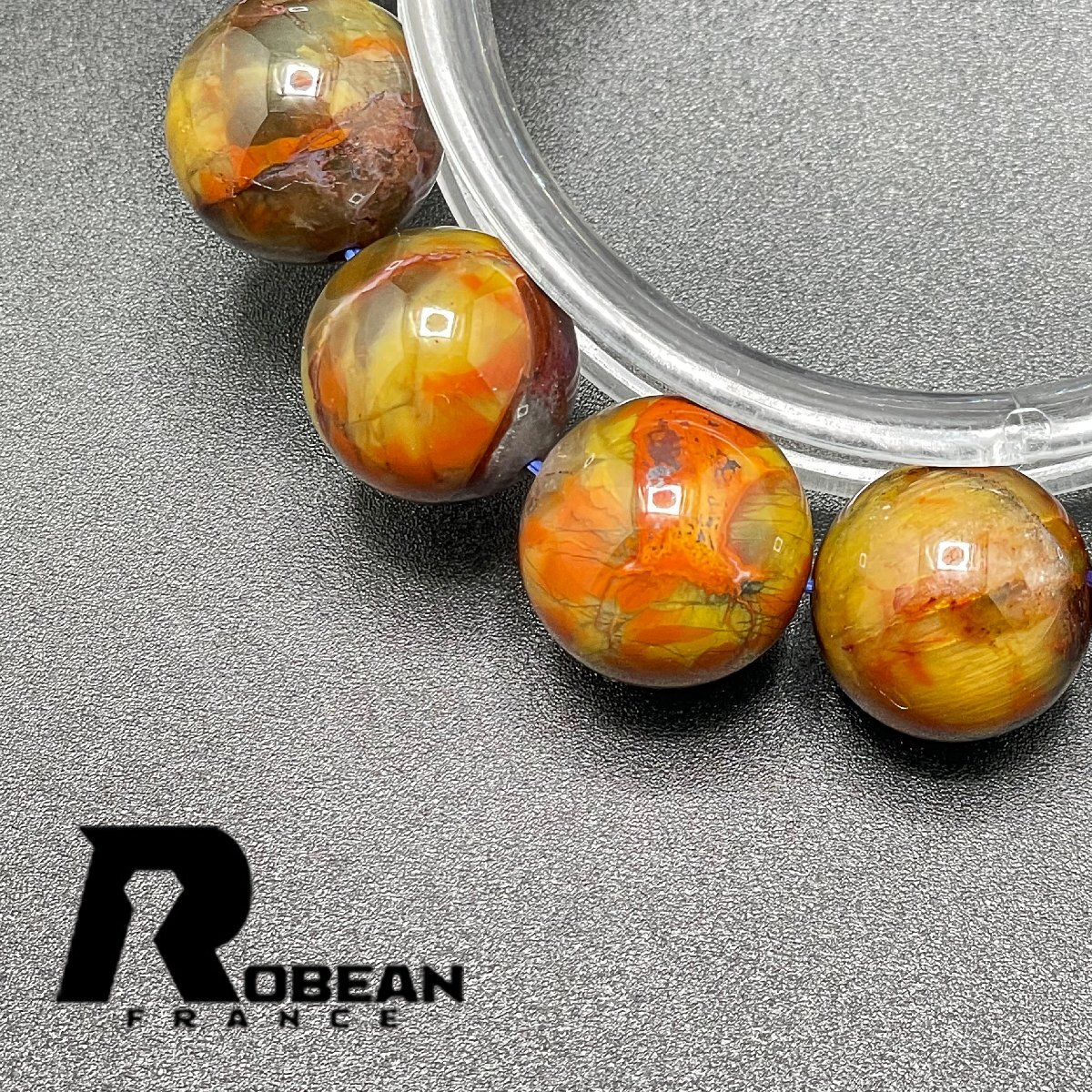 絶賛 EU製 定価6万円★ROBEAN・ ピーターサイト★アクセサリー ブレスレット パワーストーン 天然石 お守り 約 15.4-15.7mm 1002H217_画像5