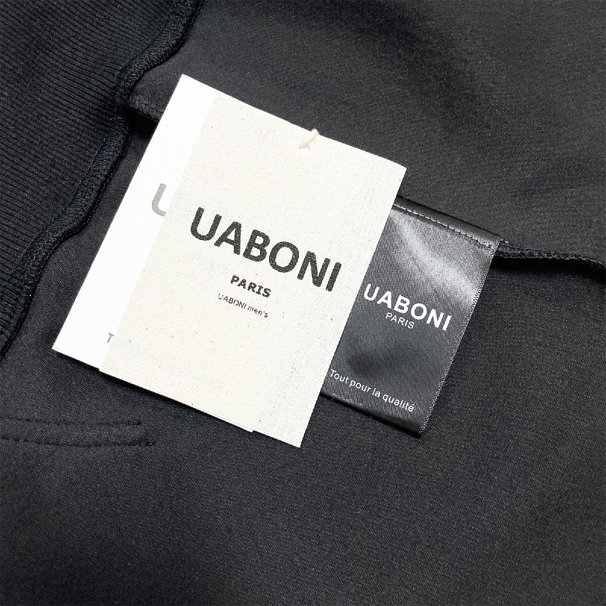 高級EU製＆定価4万◆UABONI*Paris*パーカー*ユアボニ*パリ発◆エジプト綿 快適 柔らかい ロゴ プルオーバー おしゃれ 男女兼用 XL/50_画像9