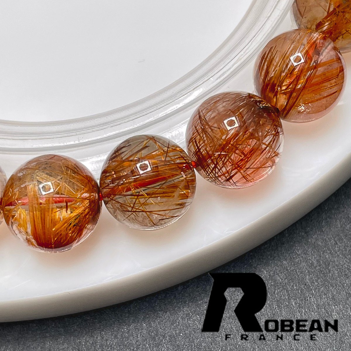 高級 EU製 定価9万円★ROBEAN・ブラウンルチルクォーツ★ブレスレット パワーストーン 天然石 綺麗 金運 お守り 9.7-10.3mm 1001G1042_画像9