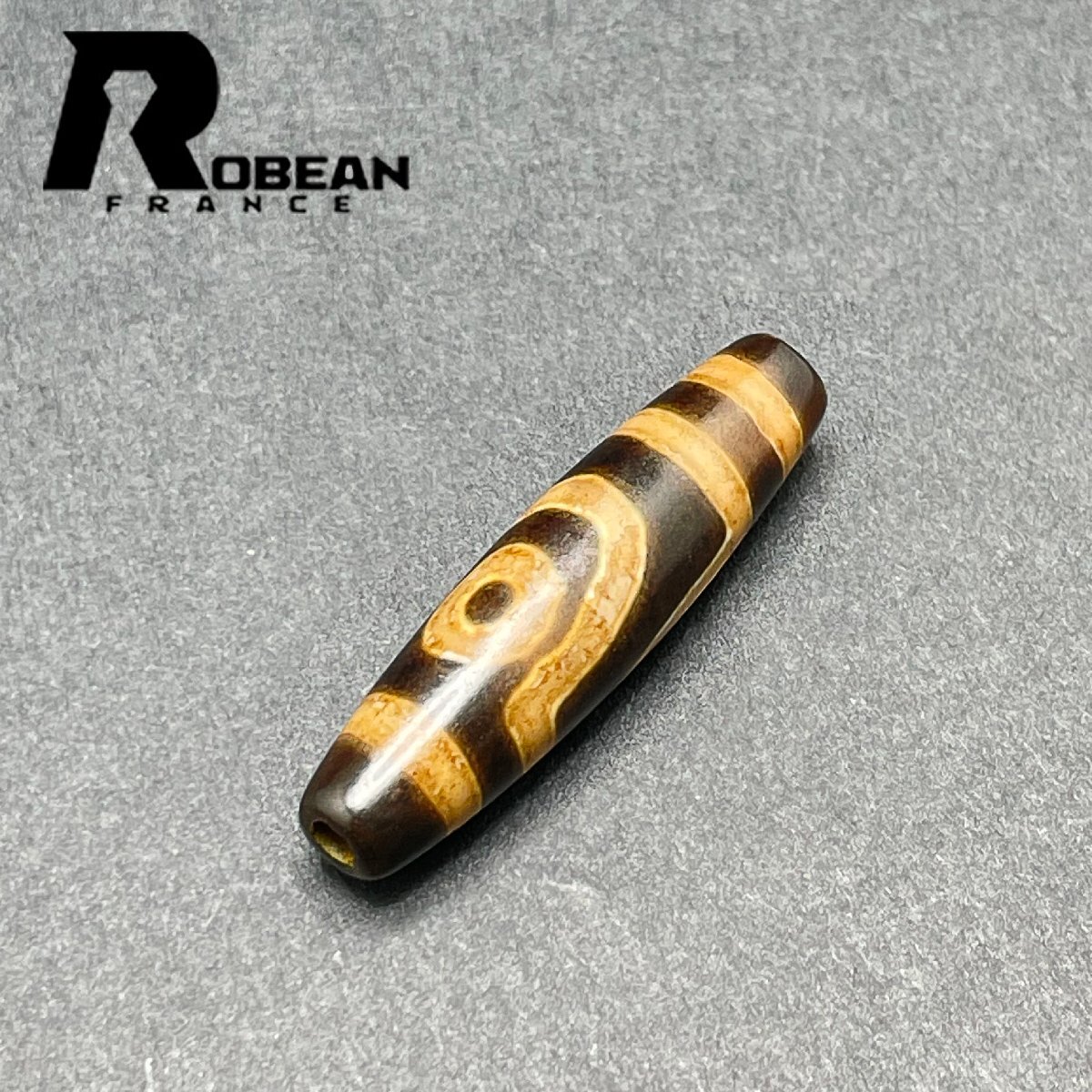 綺麗 EU製 定価5万円★ROBEAN・チベット天珠★パワーストーン アクセサリー 天然石 金運 お守り プレゼント 約38.5*9.9mm 1002H198_画像4