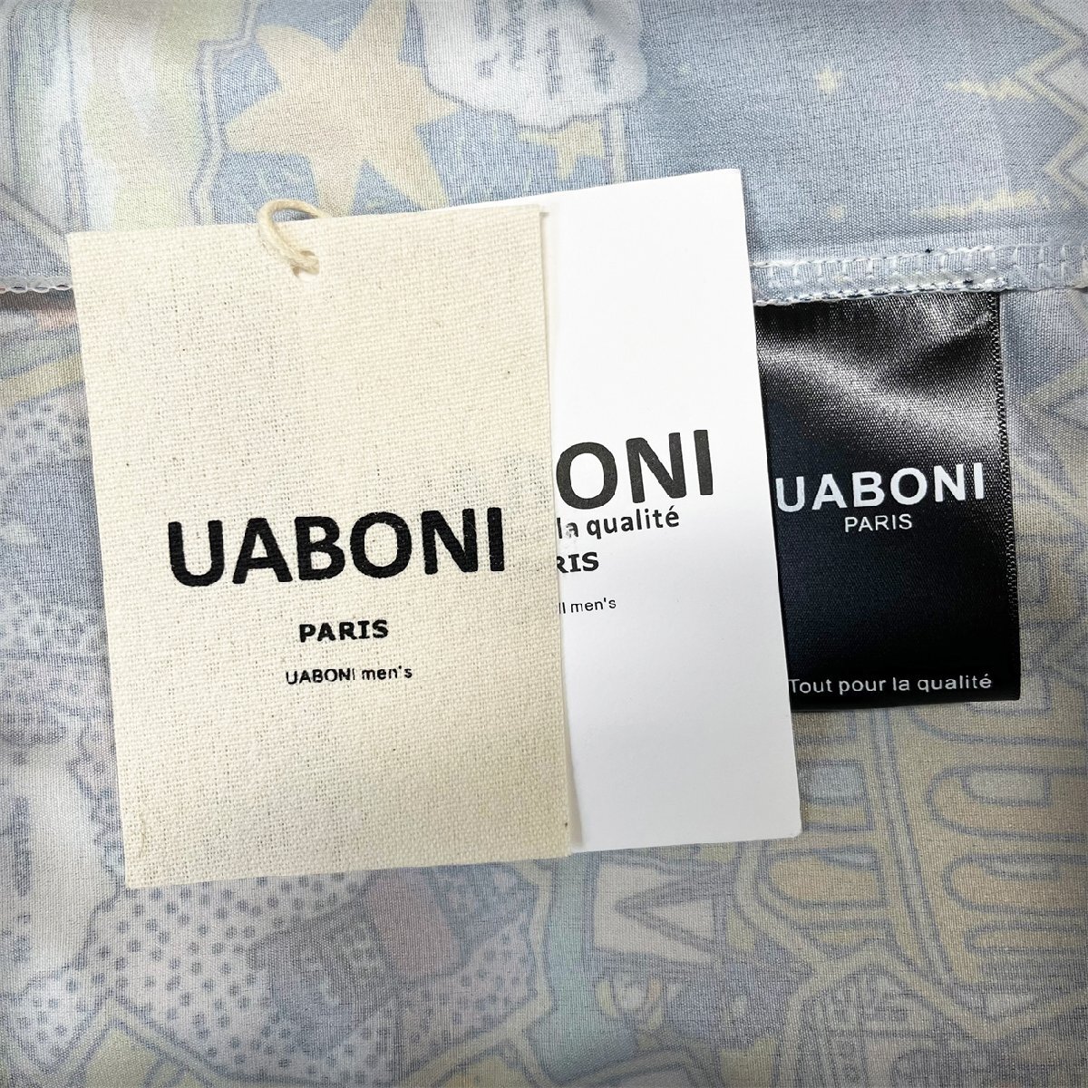 個性EU製＆定価3万◆UABONI*Paris*アロハシャツ*フランス*パリ発◆高級 薄手 快適 半袖 オープンカラー 総柄 お洒落 スウェット 2XL/52_画像9