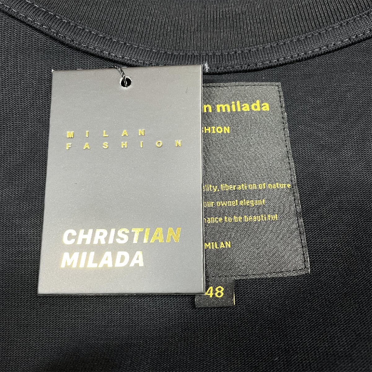 定価2万★christian milada・ミラノ発・ 半袖Tシャツ★コットン100％ 薄手 吸汗 通気 快適 スウェット 可愛い シンプル 日常 夏服 L/48_画像7