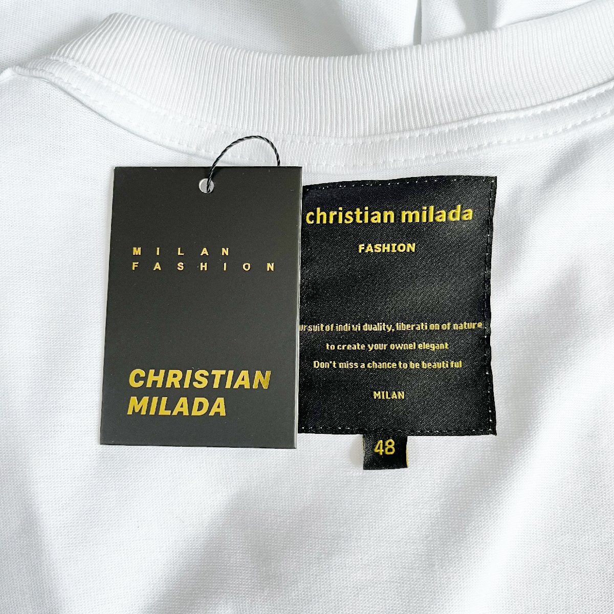 定価2万★christian milada・ミラノ発・半袖Tシャツ★コットン100％ 個性 吸湿速乾 薄手 ハート柄 オシャレ リラックス カジュアル 2XL/52_画像8