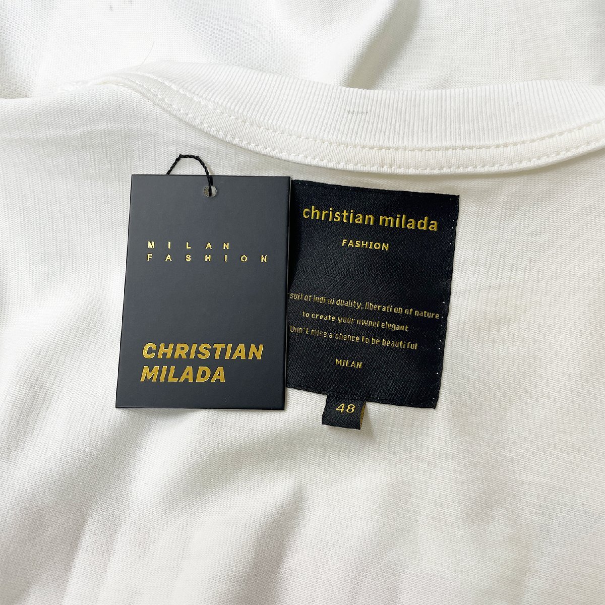 定価2万★christian milada・ミラノ発・半袖Tシャツ★コットン100％ 個性 通気吸汗 スウェット クルーネック 可愛い お洒落 XL/50サイズ_画像8