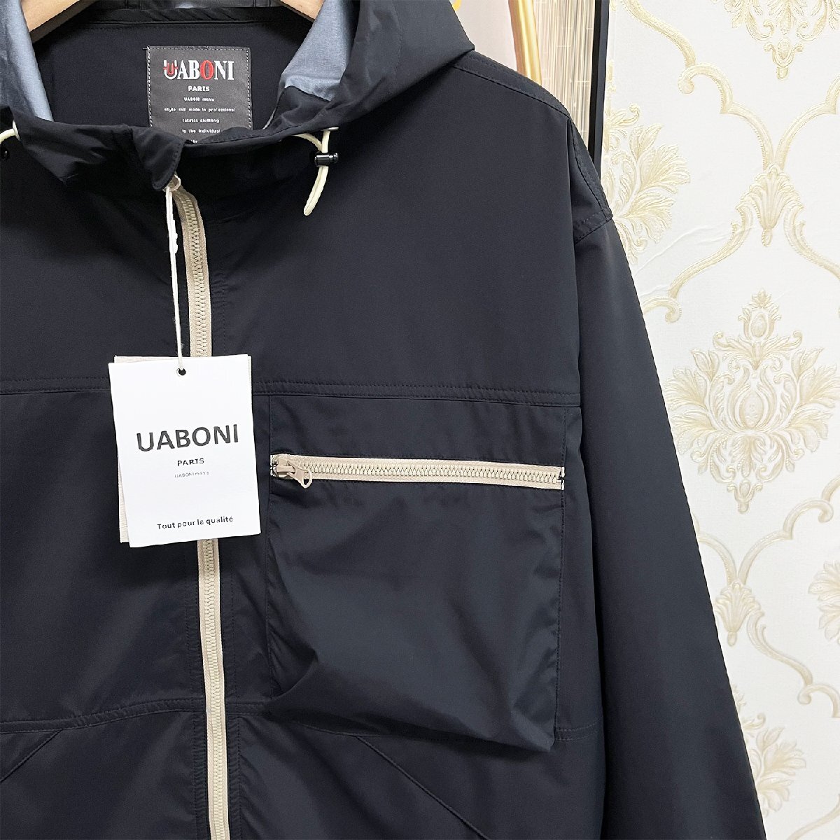 高級EU製＆定価6万◆UABONI*Paris*ジャケット*ユアボニ*パリ発◆上品 速乾 防風 無地 ブルゾン アウトドア シンプル レジャー 定番 M/46_画像6