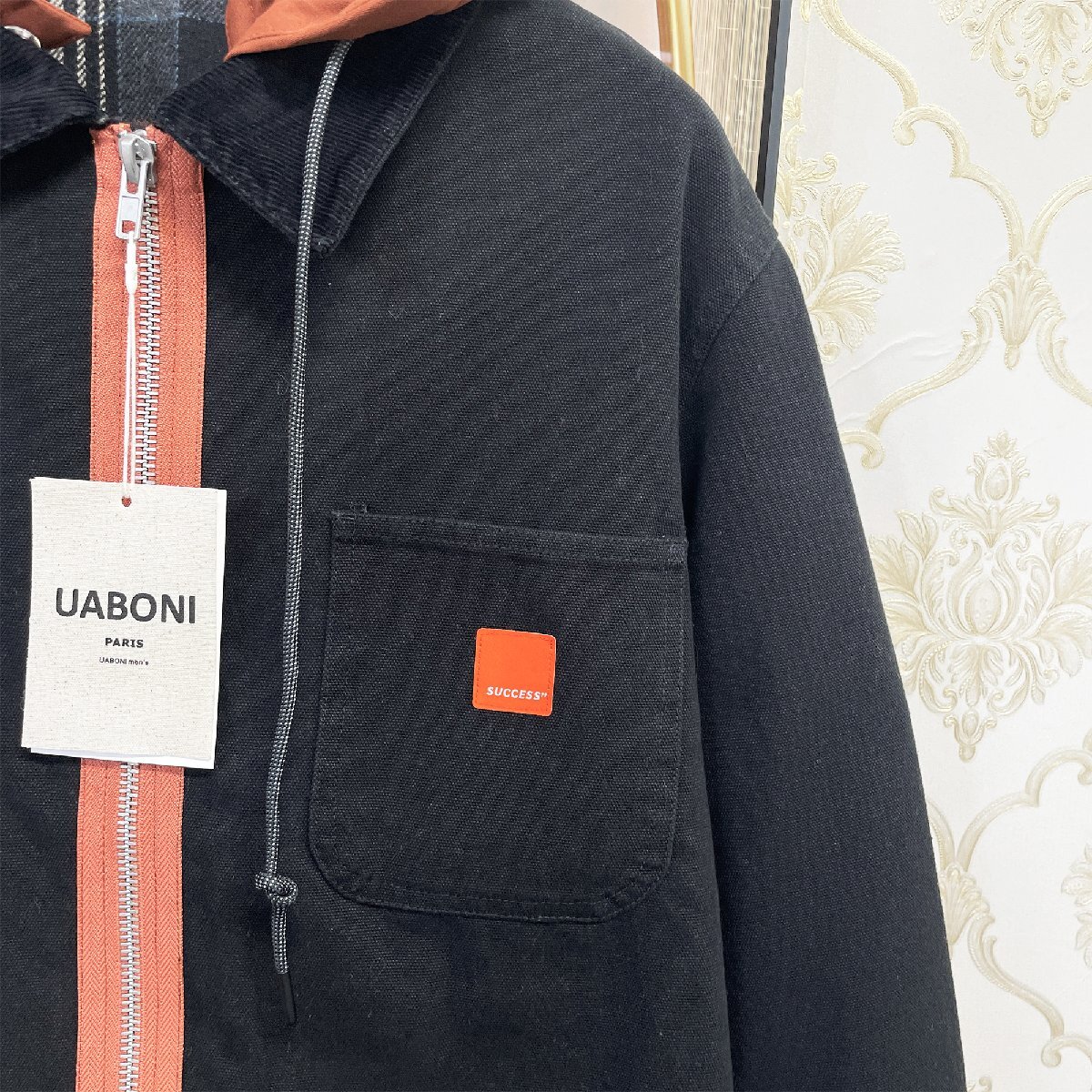 ★★上級EU製＆定価7万◆UABONI*Paris*ジャケット*ユアボニ*パリ発◆上品 防風 切替 フード付き 切替 ブルゾン カジュアル 日常 M/46サイズ_画像6