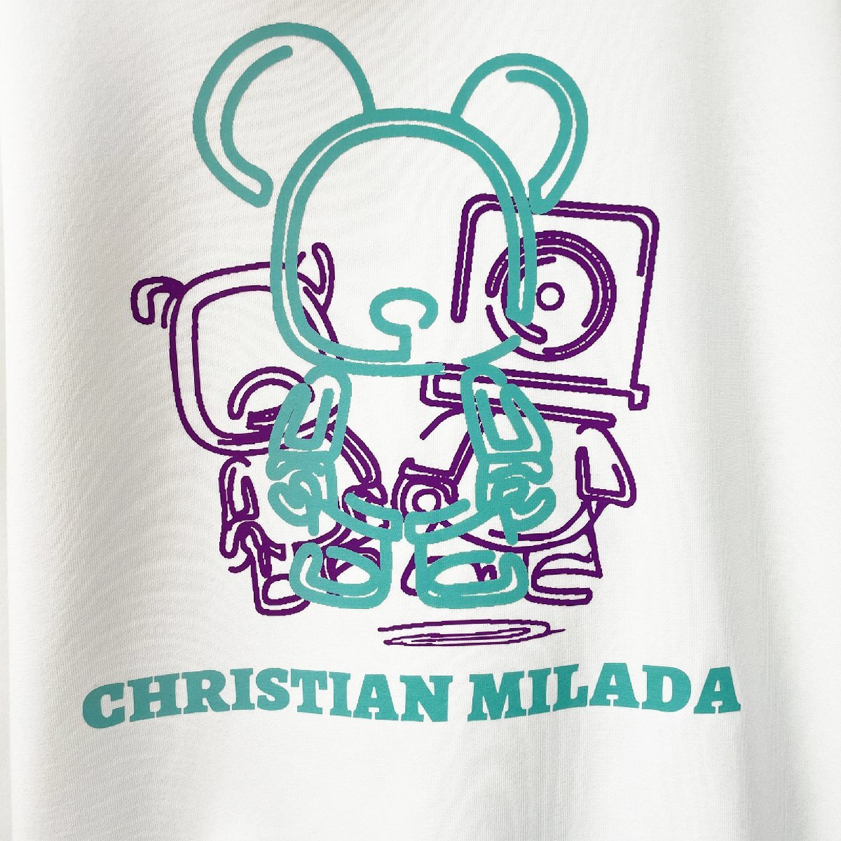 定価4万★christian milada・ミラノ発・パーカー★コットン100％ 柔らかい 防寒 クマ・ロボット柄 カジュアル トップス 秋冬 M/46サイズ_画像5