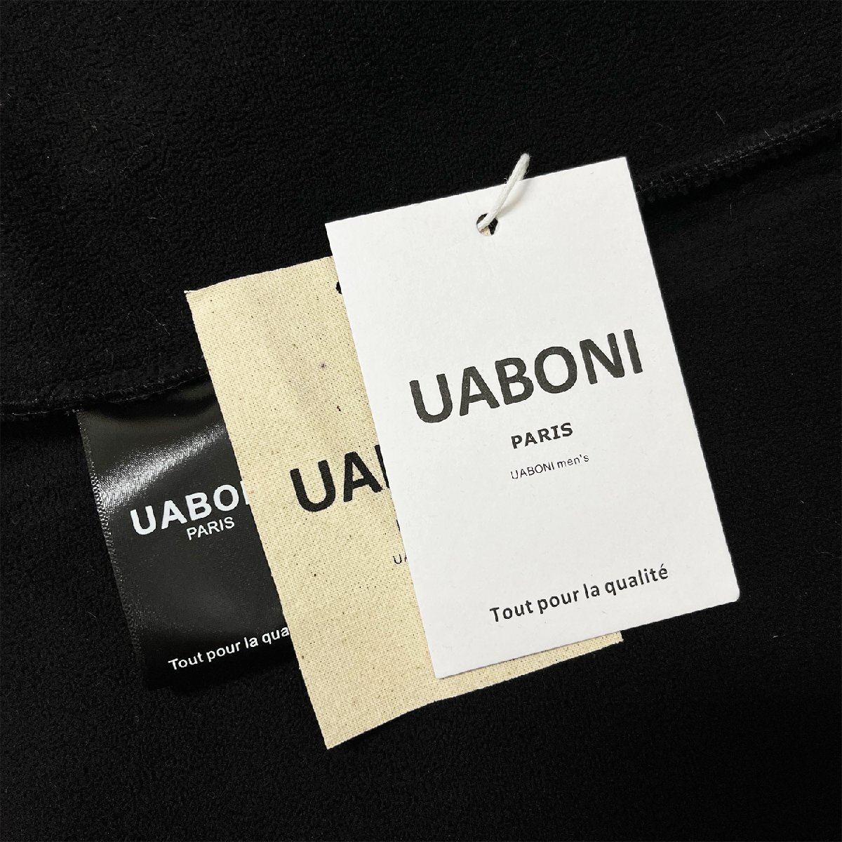 高級EU製＆定価5万◆UABONI*Paris*長袖ポロシャツ*ユアボニ*パリ発◆裏起毛 防寒 快適 切替 ニット レトロ 通勤 紳士 ビジネス2XL/52サイズ_画像10