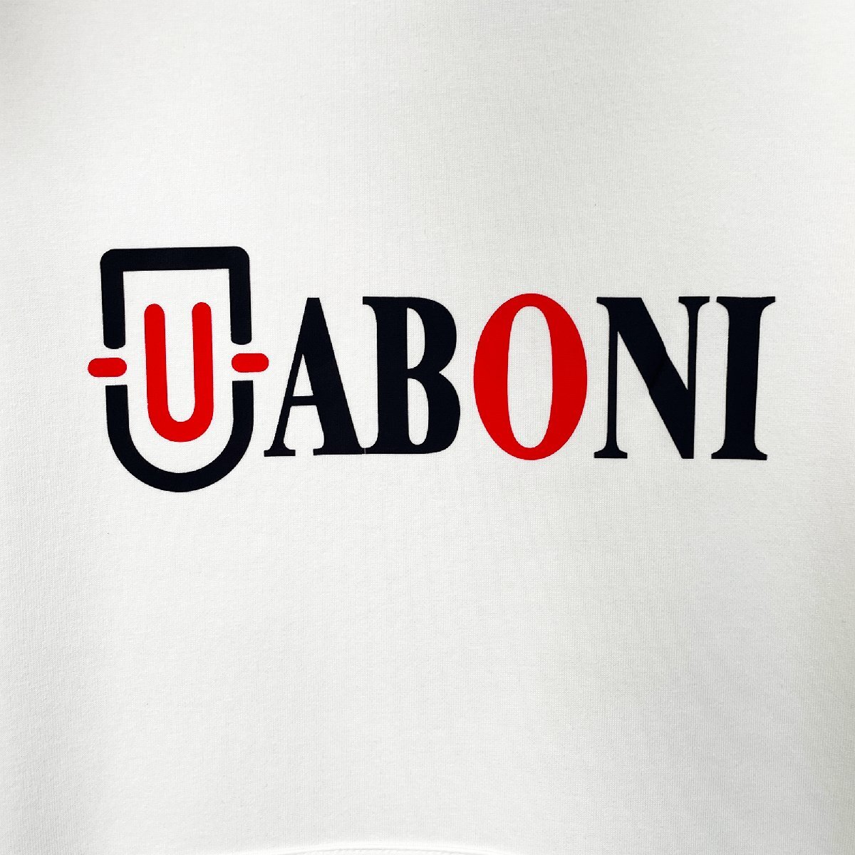 上品EU製＆定価4万◆UABONI*Paris*パーカー*ユアボニ*パリ発◆エジプト綿 快適 通気 ロゴ トップス プルオーバー スウェット 男女兼用 M/46_画像3