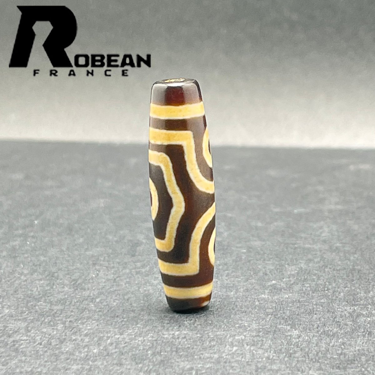 レア EU製 定価5万円★ROBEAN・チベット天珠★パワーストーン アクセサリー 天然石 金運 お守り プレゼント 約39.2*10.7mm 1002H193_画像5