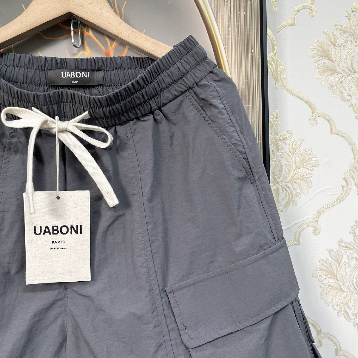 人気EU製＆定価3万◆UABONI*Paris*ショートパンツ*ユアボニ*パリ発◆上質 速乾 薄手 涼しい ハーフパンツ スポーツ ゆったり メンズ 2XL/52_画像7