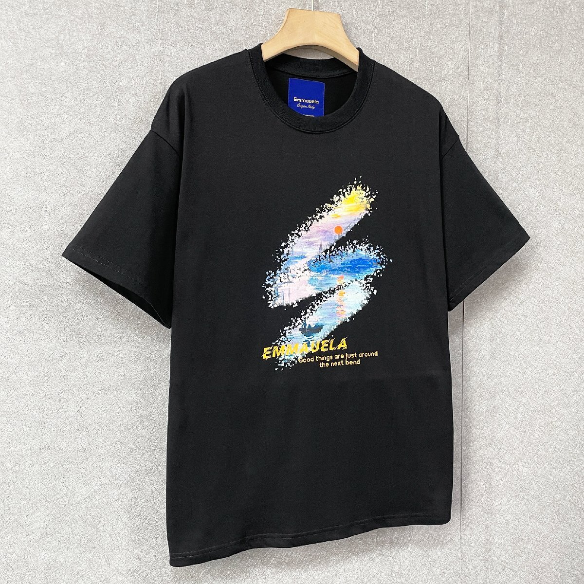 絶賛・半袖Tシャツ 定価2万◆Emmauela・イタリア・ミラノ発◆綿100％ 上質 個性 吸汗速乾 夕焼け スウェット レジャー リゾート 夏服 2XL_画像10