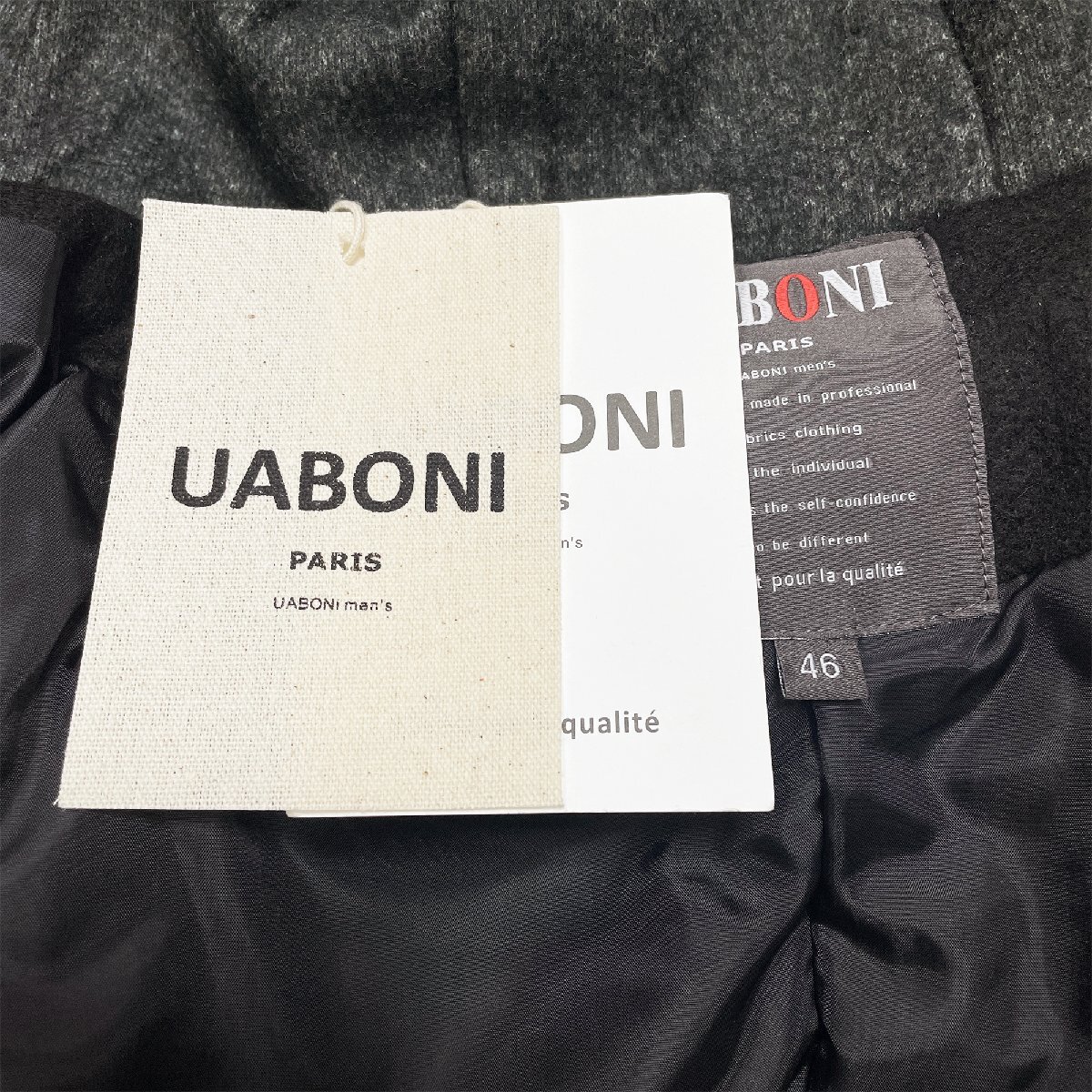 新作EU製＆定価6万◆UABONI*Paris*ジャケット*ユアボニ*パリ発◆カシミヤ100% 快適 切替 暖かい パーカー 個性 日常着 アウター M/46サイズ_画像9