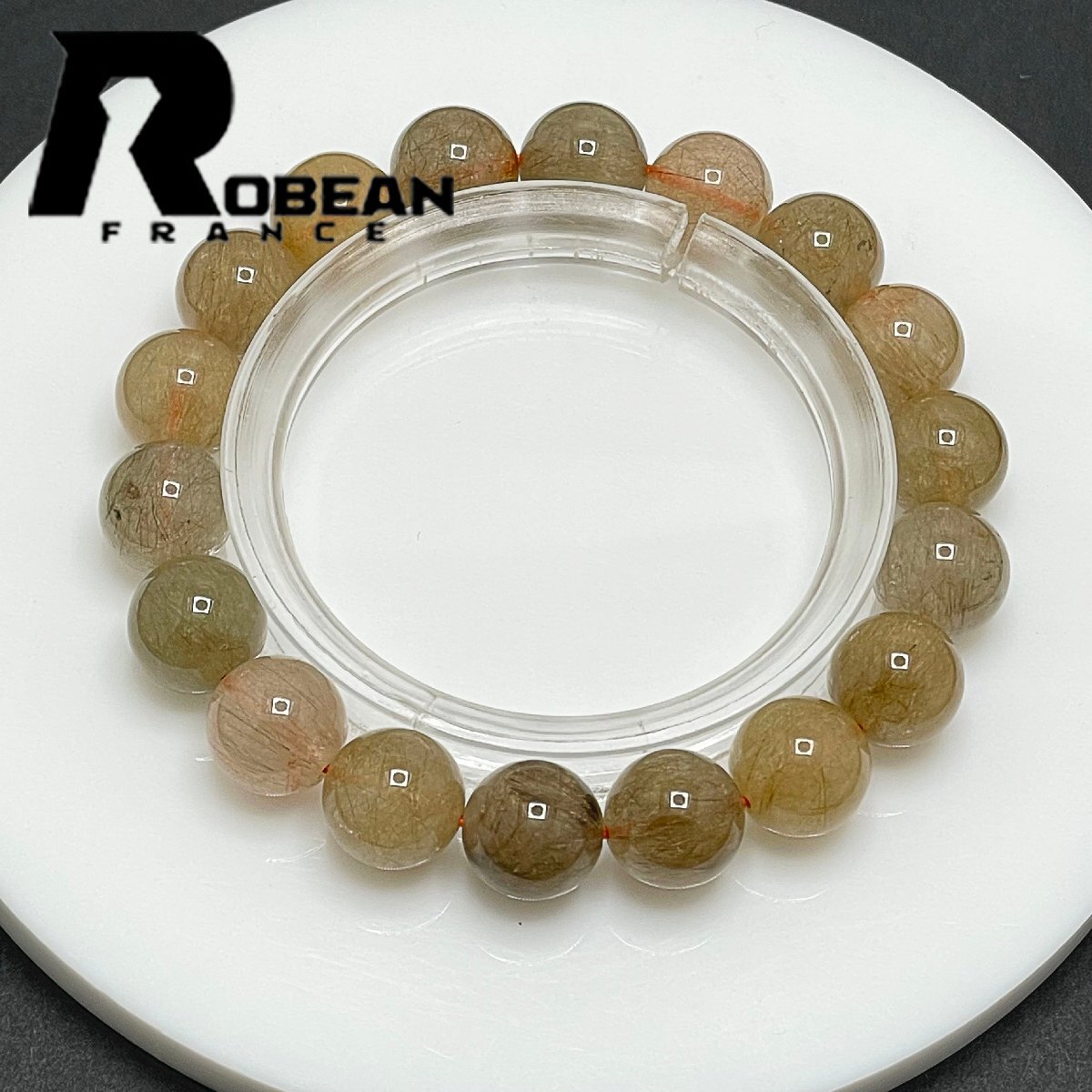  high grade EU made regular price 5 ten thousand jpy *ROBEAN* silver rutile * Power Stone bracele silver needle crystal natural stone raw ore beautiful amulet 11.3-11.9mm 1001G1032