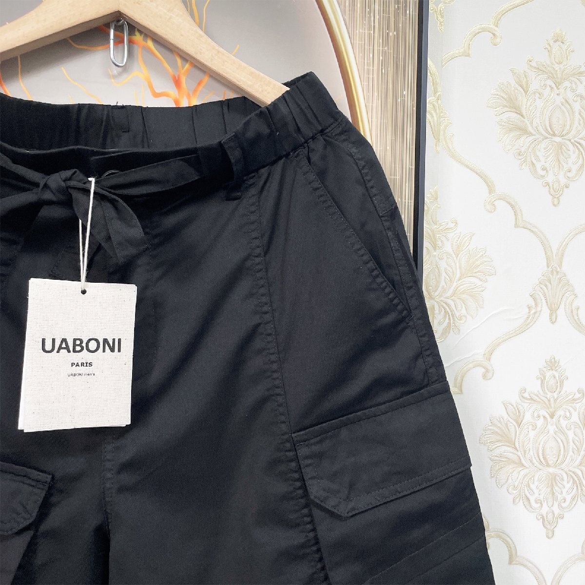 上級EU製＆定価3万◆UABONI*Paris*ショートパンツ*ユアボニ*パリ発◆上質 通気 洗練 無地 前開き 短パン ハーフパンツ 釣り メンズ 日常 L_画像7