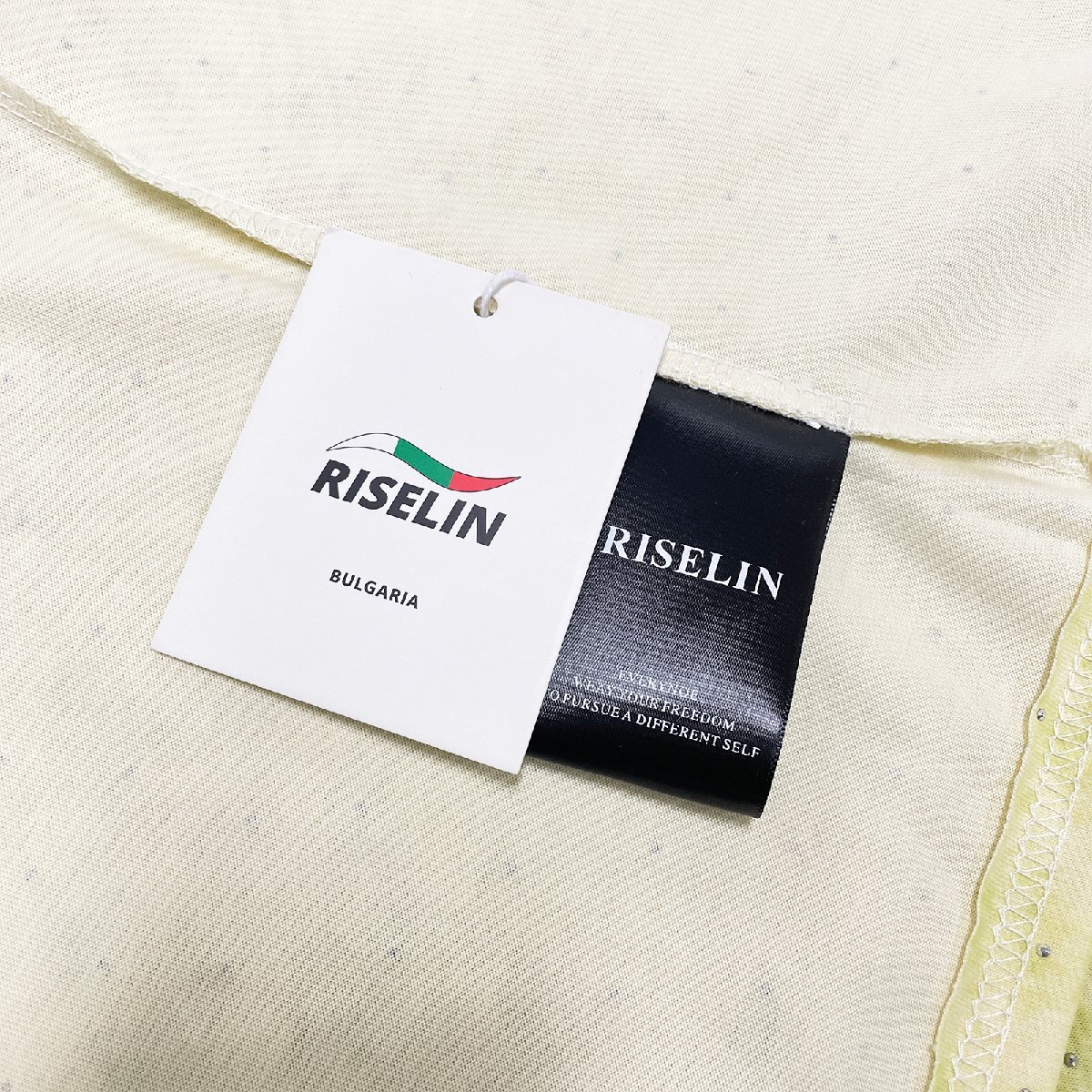 個性ヨーロッパ製※定価2万◆ブルガリア発※RISELIN 半袖Tシャツ 上質綿100％ 薄手 お洒落 ゆったり キラキラ ラインストーン 街着 夏 XL_画像9