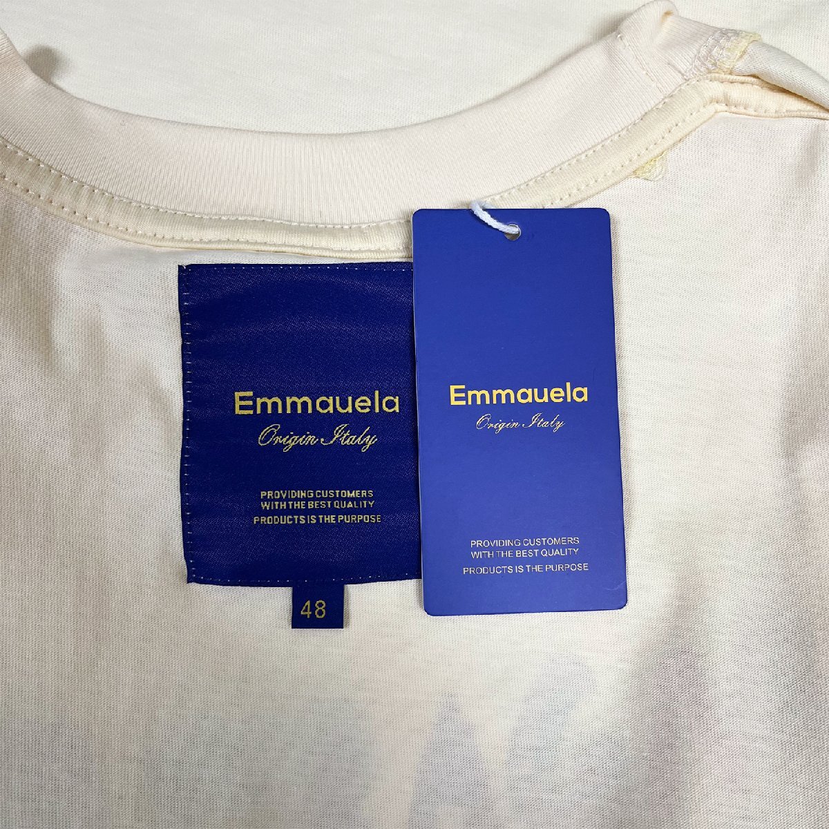 個性・半袖Tシャツ 定価2万◆Emmauela・イタリア・ミラノ発◆コットン100％ 薄手 通気 人気 カラフル 手描き風 遊び心 男女兼用 2XL/52_画像8