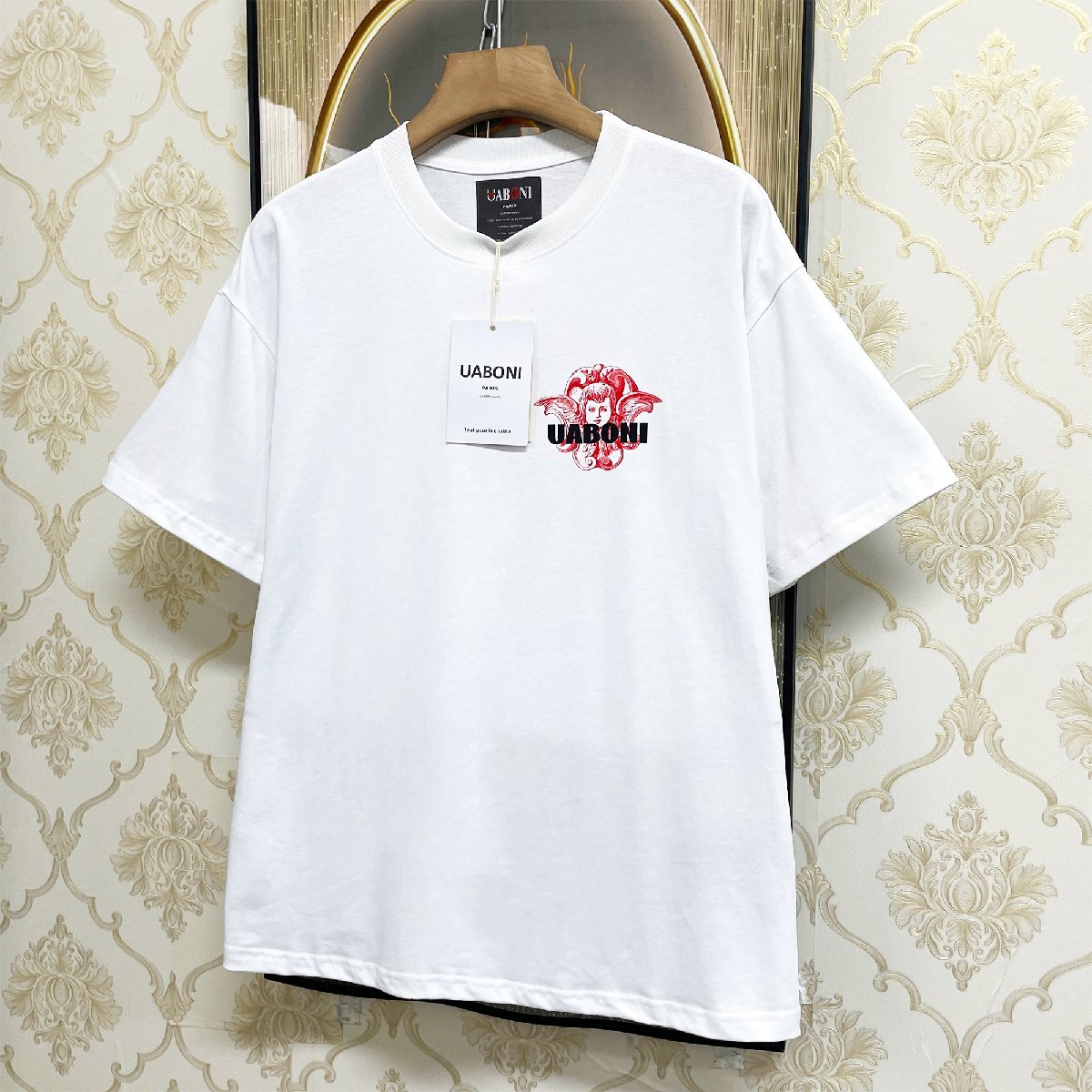 高級EU製＆定価2万◆UABONI*Paris*半袖Tシャツ*ユアボニ*パリ発◆上質 通気 薄手 個性 キューピッド カットソー ユニセックス 夏 XL/50_画像8