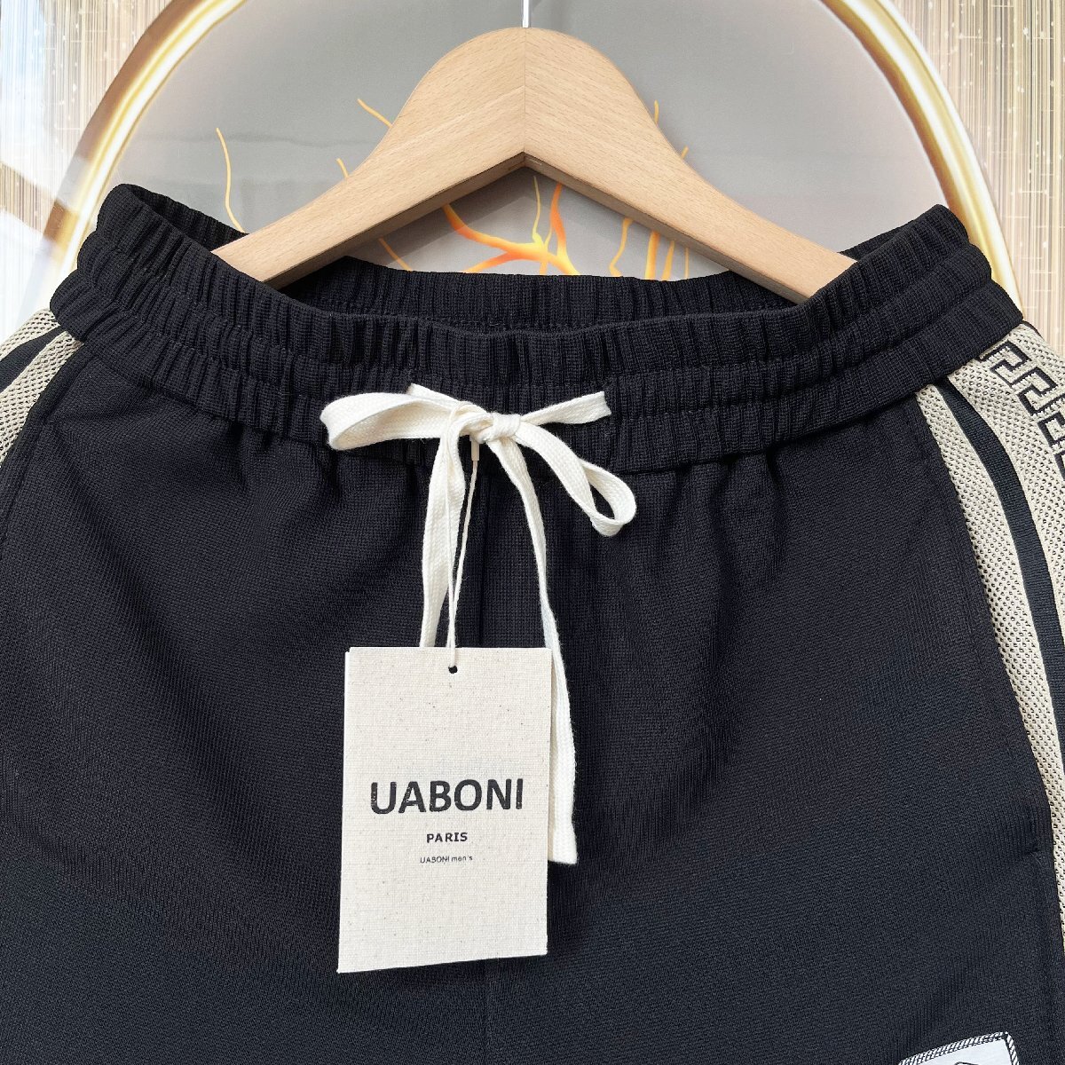 定番EU製＆定価8万◆UABONI*Paris*上下セット*ユアボニ◆上品 薄手 ソフト 通気 吸汗速乾 半袖Tシャツ パンツ スウェット スポーツ L/48_画像8